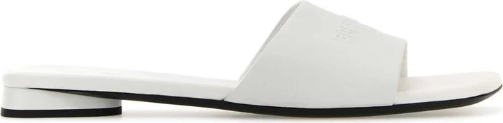 White Leather Duty Free Slippers