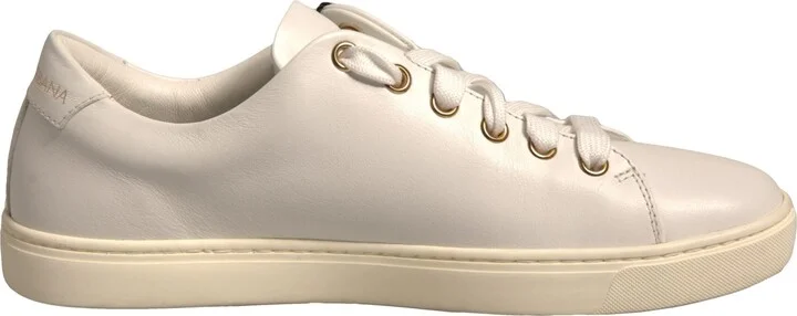 White Leather Gold Red Heart Sneakers Women's Shoes (Pre-Owned)