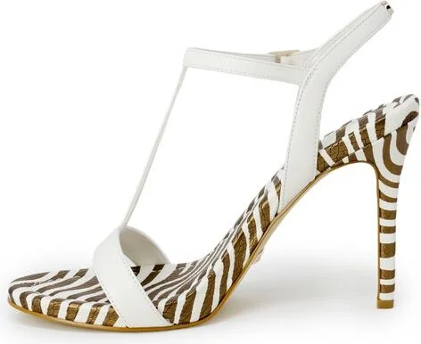 White Leather High Women's Heel - Image 2