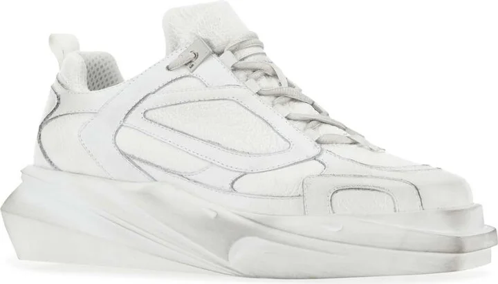 White Leather Hiking Sneakers - Image 2
