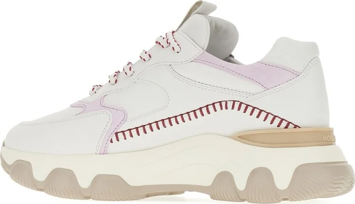 White Leather Hyperactive Sneakers - Image 3