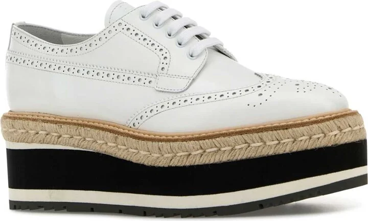 White Leather Lace-up Shoes - Image 2
