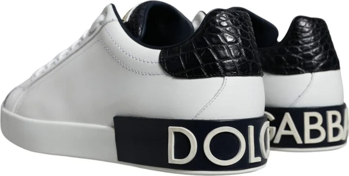 White Leather Logo Portofino Sneaker Men's Shoes (Pre-Owned) - Image 4
