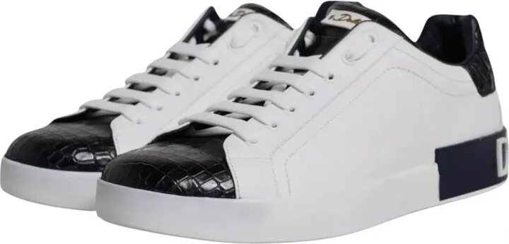 White Leather Logo Portofino Sneaker Men's Shoes (Pre-Owned) - Image 4