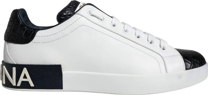 White Leather Logo Portofino Sneaker Men's Shoes (Pre-Owned)