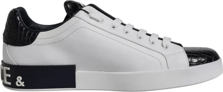 White Leather Logo Portofino Sneaker Men's Shoes (Pre-Owned)