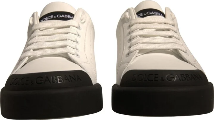 White Leather Logo Portofino Sneakers Men's Shoes (Pre-Owned) - Image 2