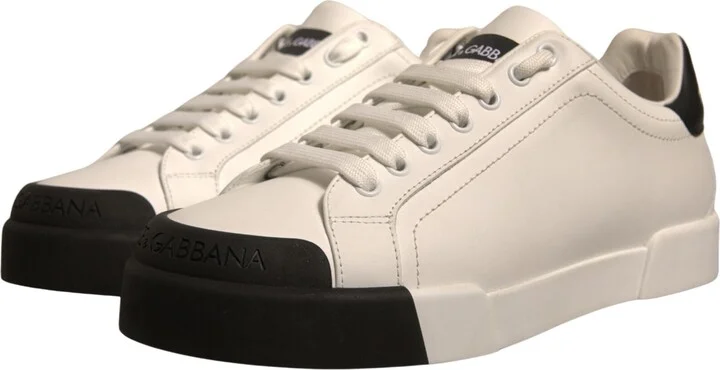 White Leather Logo Portofino Sneakers Men's Shoes (Pre-Owned) - Image 3