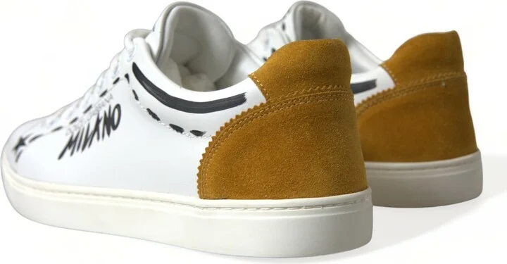 White Leather LOVE Milano Men Sneakers Men's Shoes - Image 4