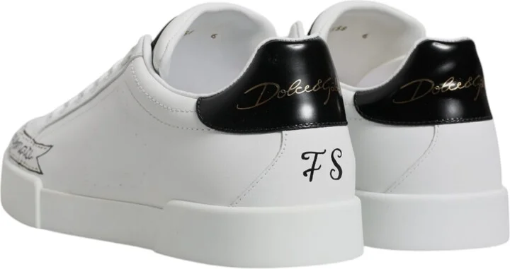 White Leather Low Top Lace Up Sneakers Men's Shoes (Pre-Owned) - Image 5