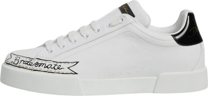 White Leather Low Top Lace Up Sneakers Men's Shoes (Pre-Owned) - Image 6
