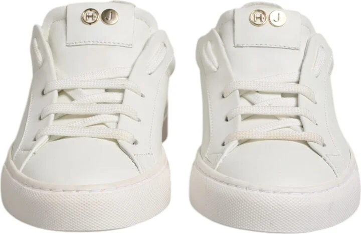 White Leather Low Top Lace Up Sneakers Women's Shoes (Pre-Owned) - Image 2