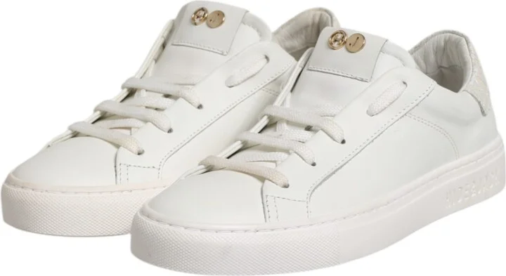 White Leather Low Top Lace Up Sneakers Women's Shoes (Pre-Owned) - Image 4