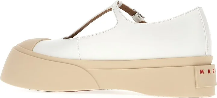 White Leather Mary Ballerinas - Image 3