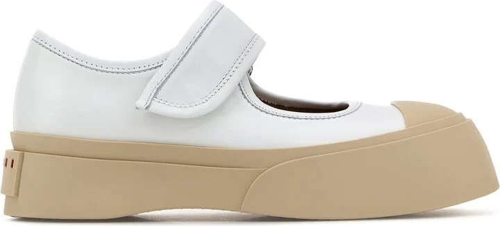 White leather Mary Jane sneakers