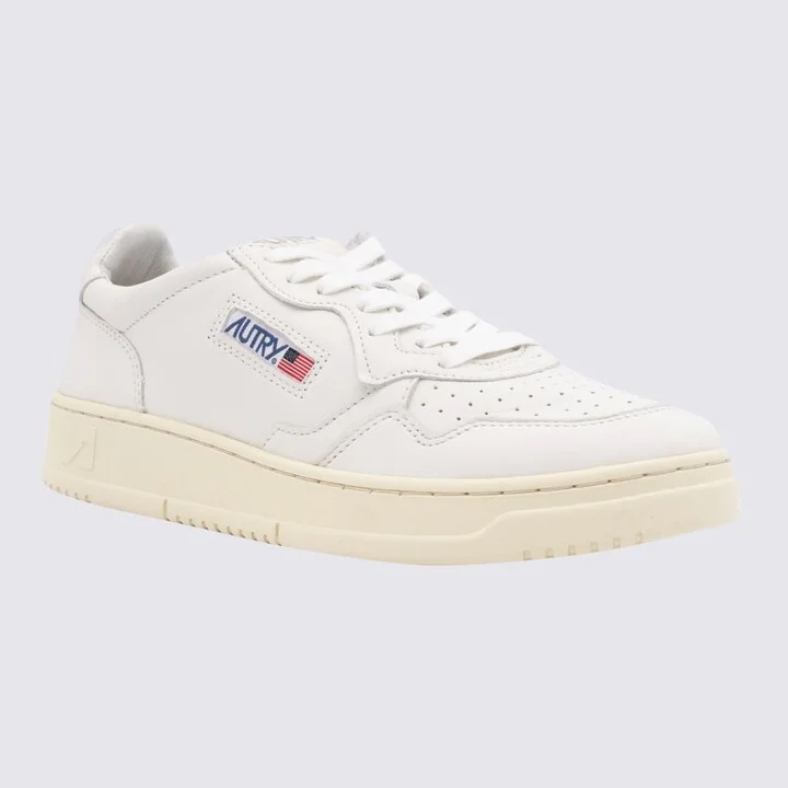 White Leather Medalist Sneakers - Image 2