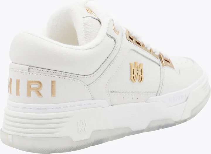 White Leather Metallic Ma-1 Sneakers - Image 3