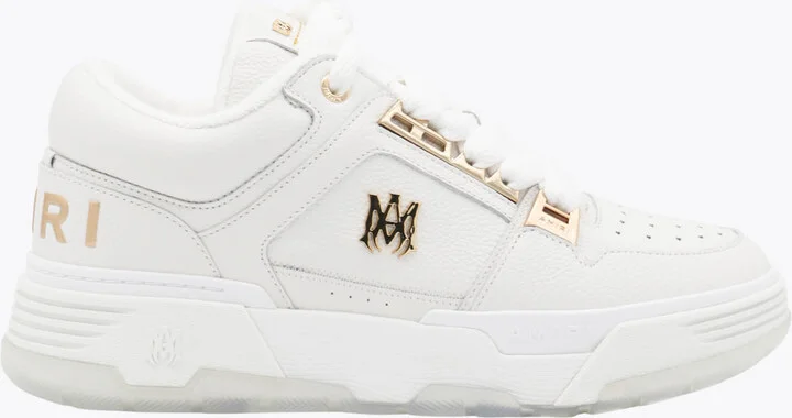 White Leather Metallic Ma-1 Sneakers