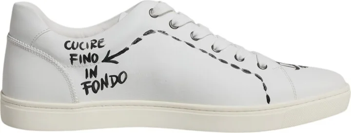 White Leather Milano Low Top Sneakers Men's Shoes