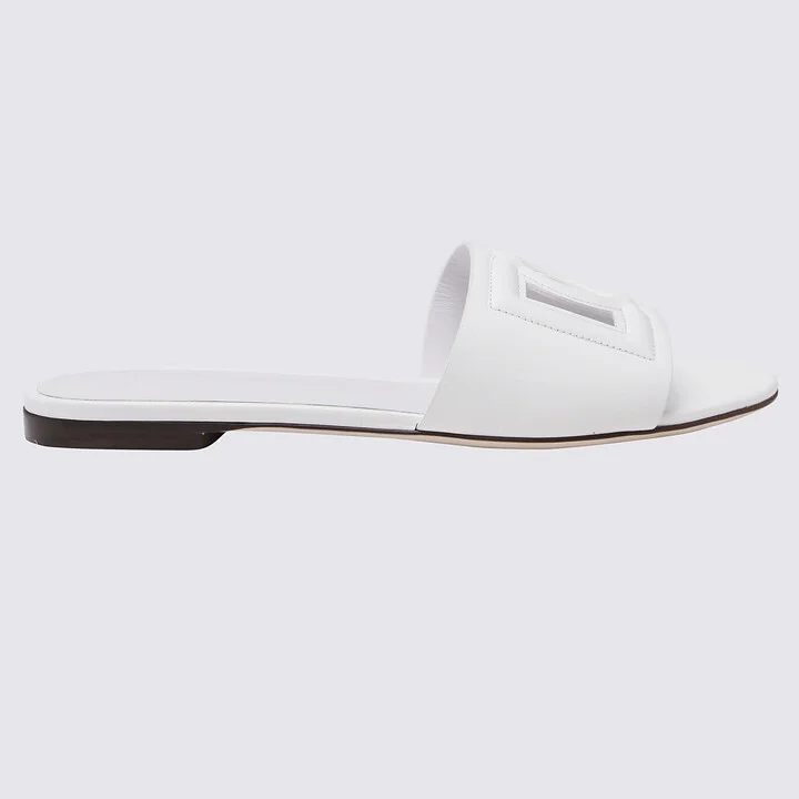 White Leather Millenials Flats