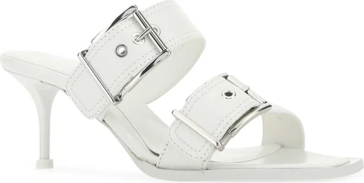 White Leather Mules - Image 2