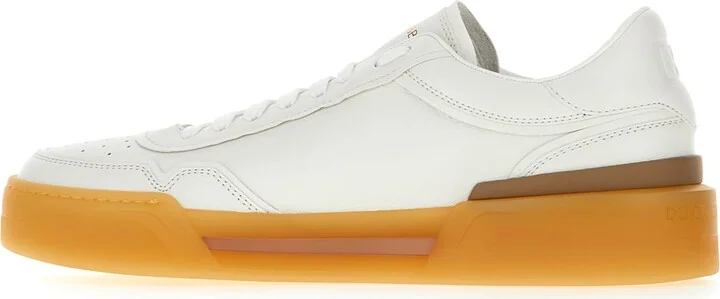 White Leather New Roma Sneakers - Image 3