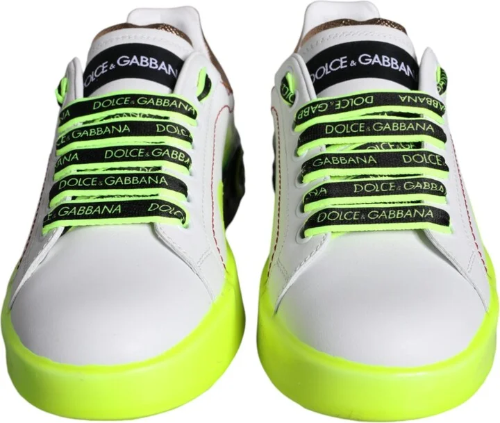 White Leather Portofino Low Top Sneakers Women's Shoes - Image 2