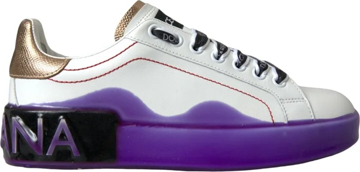 White Leather Portofino Low Top Sneakers Women's Shoes