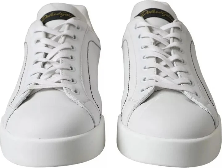 White Leather Portofino Low Top Sneakers Women's Shoes (Pre-Owned) - Image 4