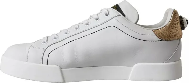 White Leather Portofino Low Top Sneakers Women's Shoes (Pre-Owned) - Image 6