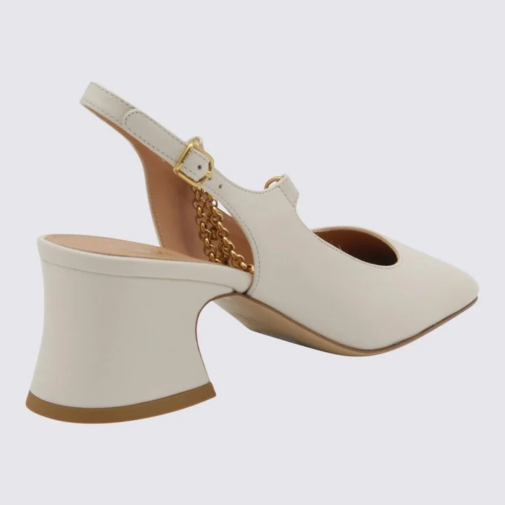 White Leather Pumps - Image 3