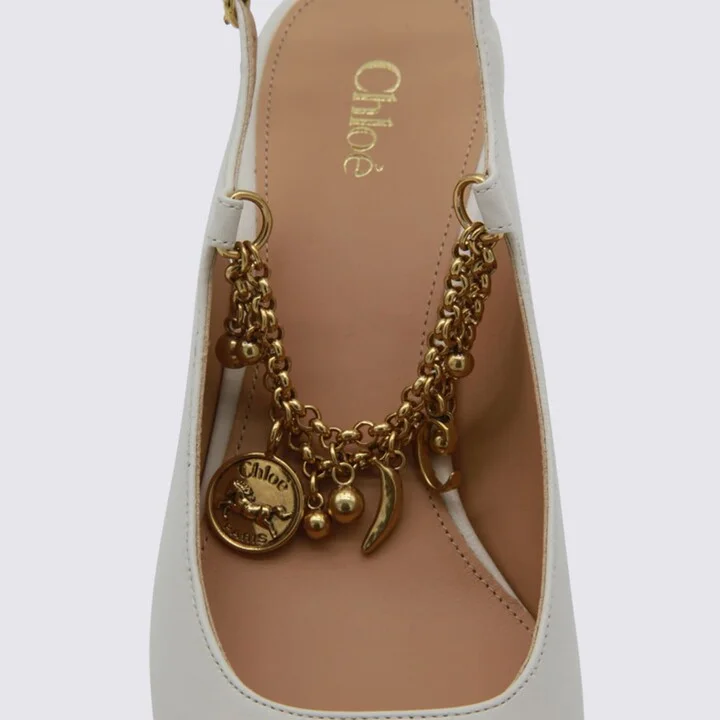 White Leather Pumps - Image 4