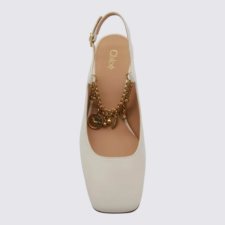 White Leather Pumps - Image 5