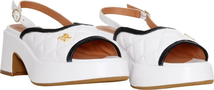 White Leather Sandals - Image 2