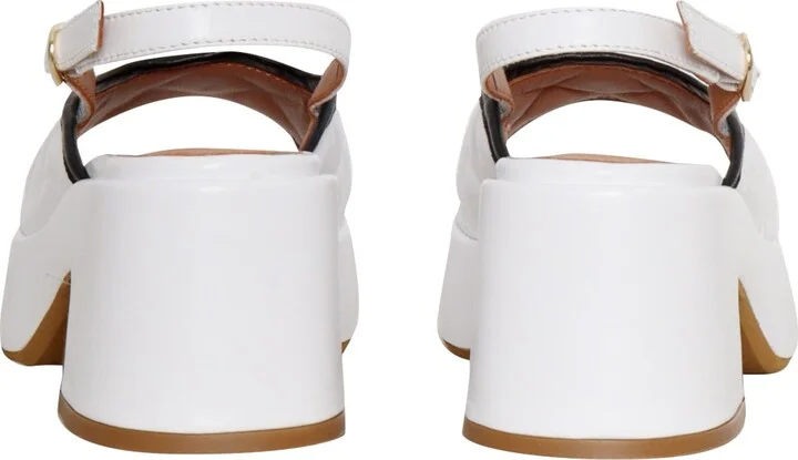 White Leather Sandals - Image 3