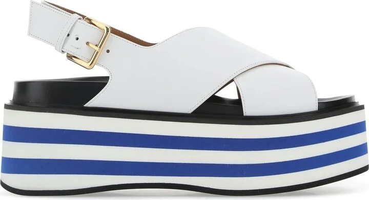 White leather sandals