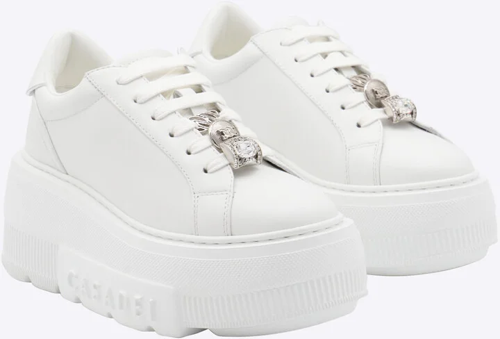 White Leather Sneakers - Image 2