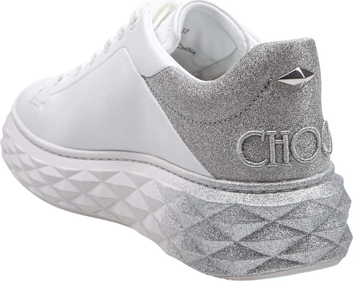 White Leather Sneakers With Glitter Degrade' - Image 4