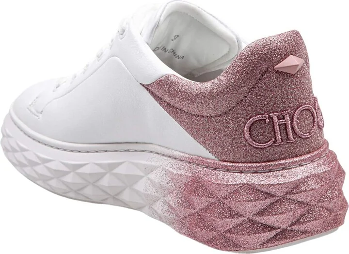 White Leather Sneakers With Glitter Degrade' - Image 4