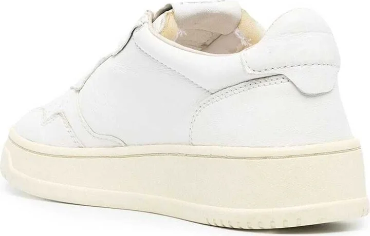 White Leather Sneakers With Logo Autry Woman - Image 3