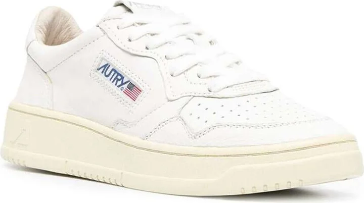 White Leather Sneakers With Logo Autry Woman - Image 2