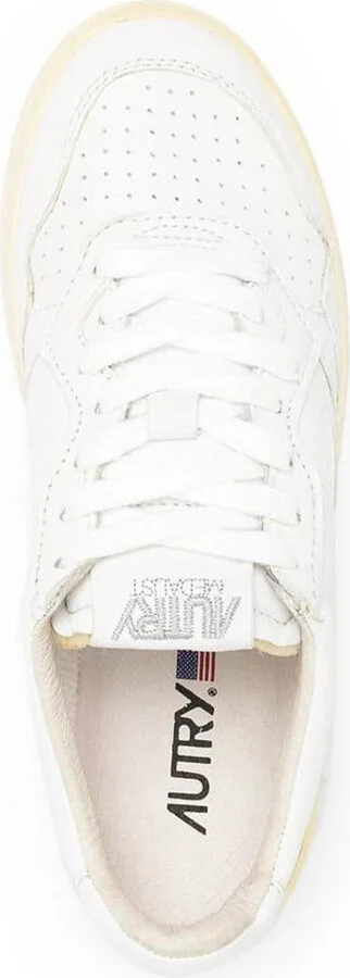 White Leather Sneakers With Logo Autry Woman - Image 4
