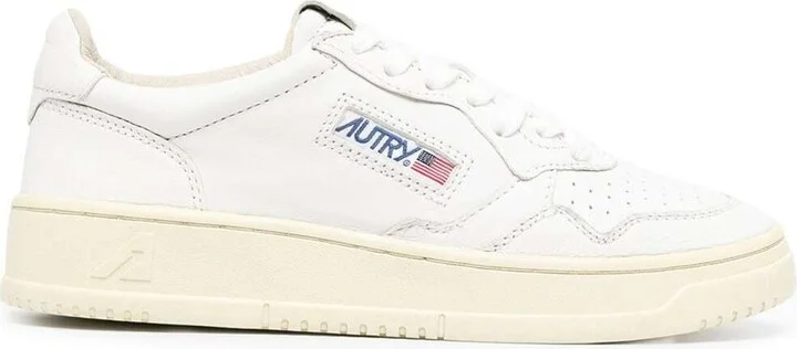 White Leather Sneakers With Logo Autry Woman