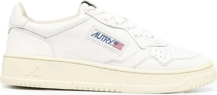 White Leather Sneakers With Logo Autry Woman