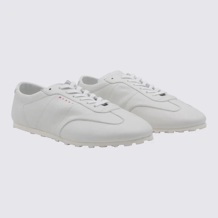 White Leather Softy Soccer Sneakers - Image 2