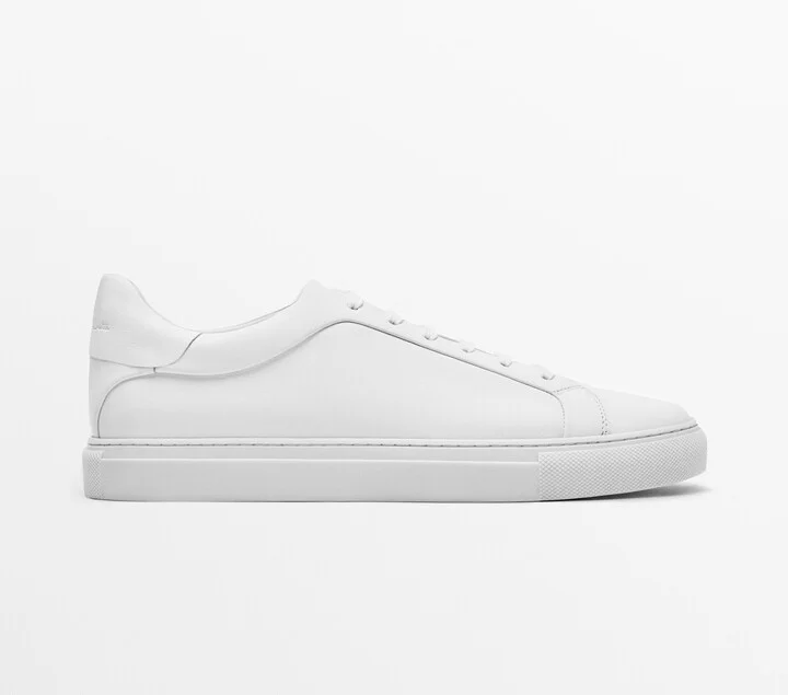 White Leather Trainers - Image 2