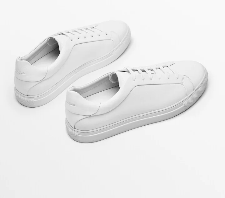 White Leather Trainers - Image 4