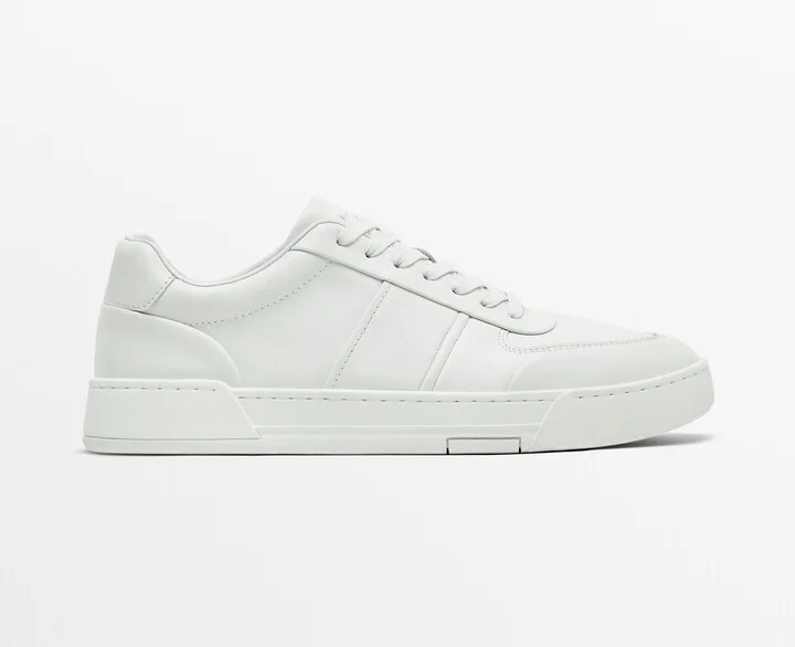 White Leather Trainers - Image 2