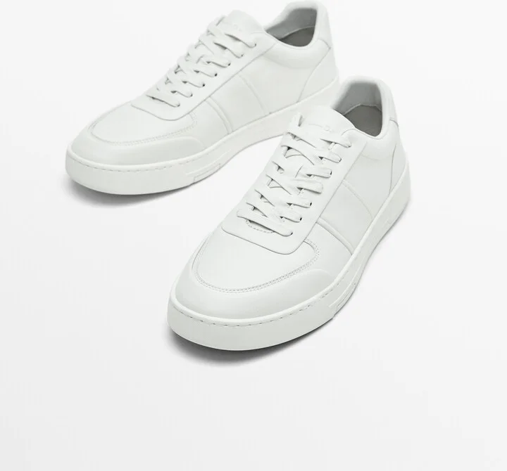 White Leather Trainers - Image 3
