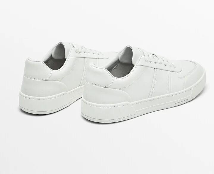 White Leather Trainers - Image 4
